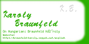 karoly braunfeld business card